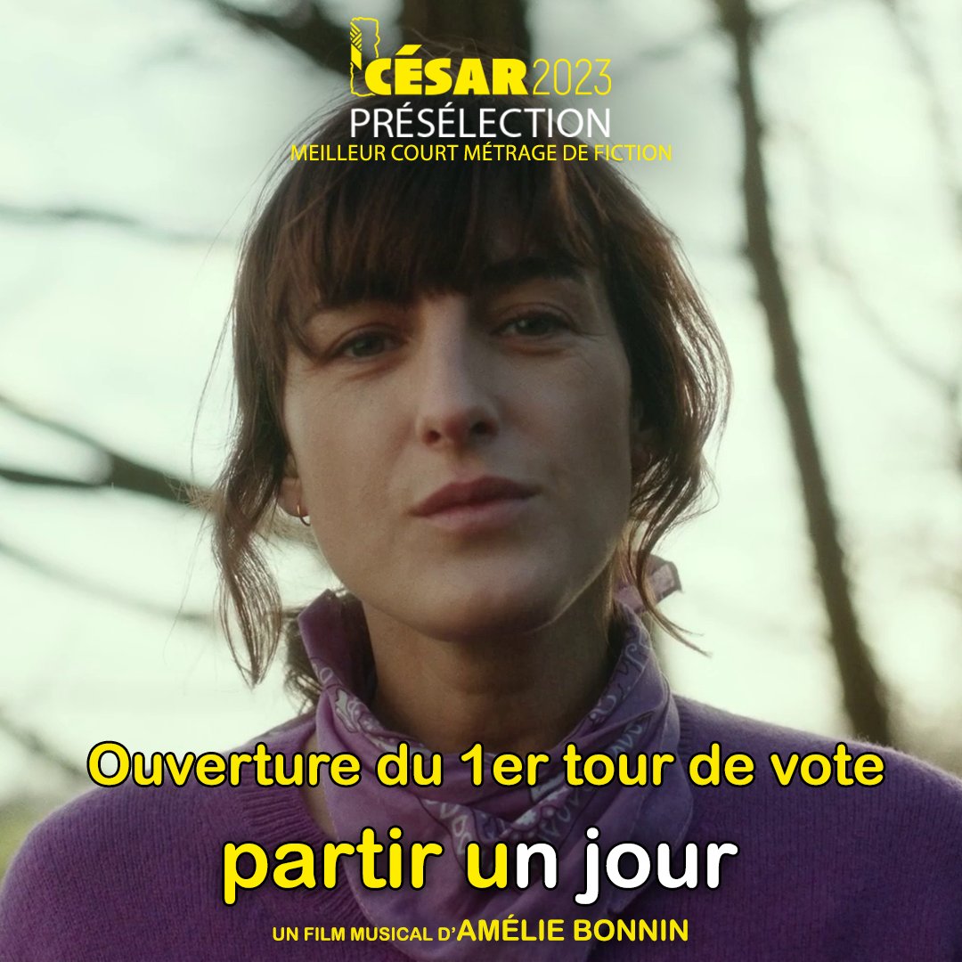 🎼 On part en Normandie et on chante en c(h)œur pour le 1er tour de vote des #Cesar2023 !

✨ #PartirUnJour d'Amélie Bonnin, avec #BastienBouillon et <a href="/juliettearmanet/">Juliette Armanet</a>, est éligible dans la catégorie « Meilleur Court Métrage de Fiction »👉 bit.ly/PARTIRUNJOURCé…

@Les_Cesar