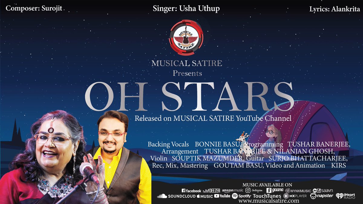 Oh Stars, a song about hope, wishes, and dreams, was released on Christmas eve. This beautiful piece is composed by Surojit Majumdar and written by Alankrita. YT link - youtu.be/qtP5tdL1hP0 Audio Portals - melo.city/musical-satire…