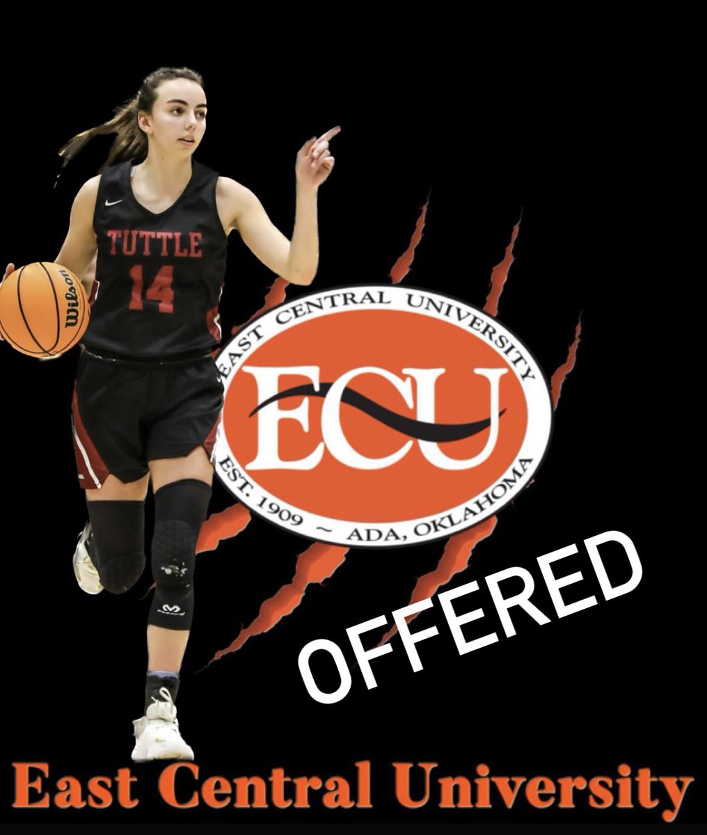 After a great talk with <a href="/HeatherRobben/">Heather (Robben) Hurt</a> I’m excited to have received an offer from East Central University! Thank you for this opportunity! Go Tigers!🖤🧡 <a href="/ECUTigersWBB/">ECU Tigers WBB</a> <a href="/professormcgaha/">Jeff mcgaha</a> <a href="/Ajhawkinsbasket/">A.j. Hawkins Basketball</a> <a href="/CoachHill12/">Jamie Hill Combs</a>