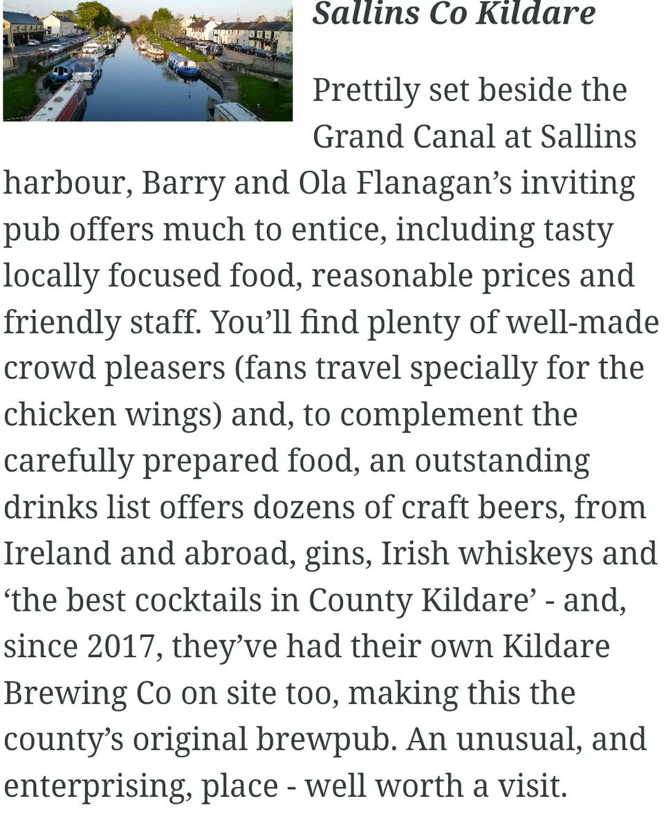 Delighted to have been awarded Best Pub Taste of the Waterways 2022 in this year's <a href="/GCsIreland/">Georgina Campbell</a> Irish Food &amp; Hospitality Awards 🍾🏆

With the <a href="/GrandCnlGrenway/">Grand Canal Greenway</a> being completed this year we will hopefully be able to showcase to more tourists what we do.. 🚴🚶‍♀️