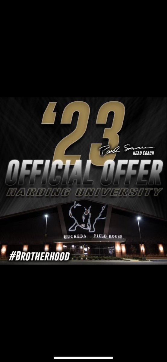 Thankful and honored to receive an offer from Harding University! <a href="/PaulSimmonsHU/">Paul Simmons</a> <a href="/OtisKirk23/">Otis Kirk</a> <a href="/RRainwater1037/">Randy Rainwater</a> <a href="/TenisonLucas/">CoachT</a>