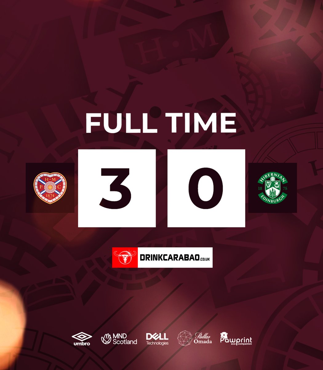 3️⃣ points, the win and 8️⃣ Edinburgh derby games unbeaten for the 𝗠𝗘𝗡 in maroon.

📲 drinkcarabao.co.uk