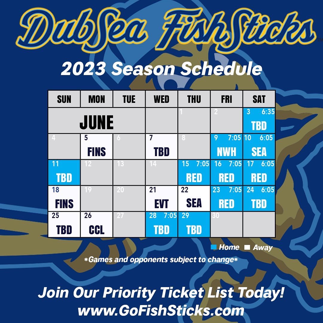 DubSea Fish Sticks on Twitter "Our 2023 Schedule is here! 🎟️ Season