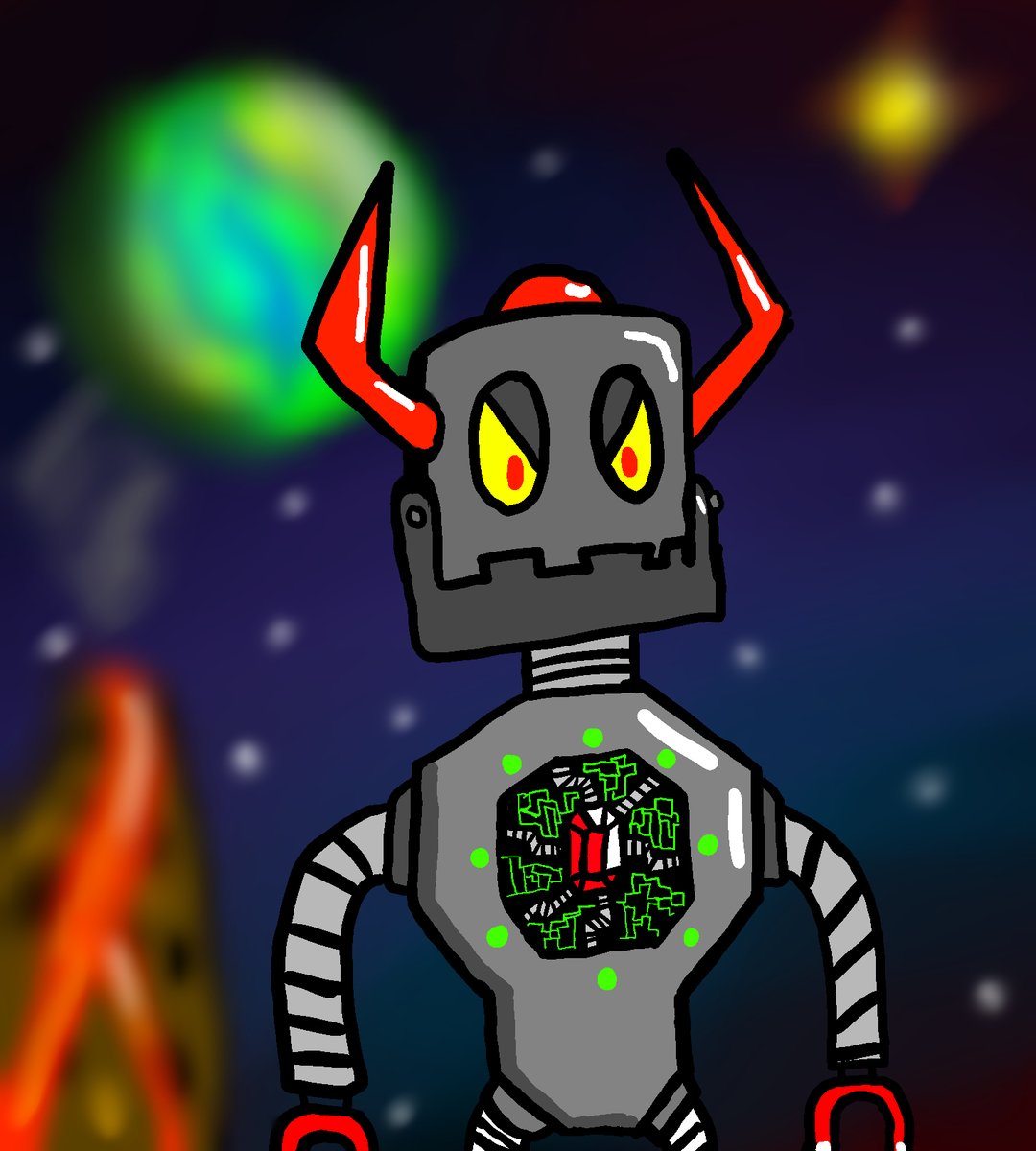 This one is titled "A Robot on a Different Planet"!
#Robo #Robot #ArtistOnTwitter #art