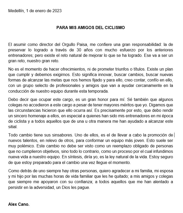Iniciamos este 2023 Felices y conscientes de la gran responsabilidad 🙌🏻 <a href="/OrgullPaisa/">Orgullo Paisa</a> @Ligaciclismoant <a href="/fedeciclismocol/">Federación Colombiana de Ciclismo</a> <a href="/IndeportesAnt/">Indeportes Antioquia</a> <a href="/GobAntioquia/">Gobernación de Antioquia</a>