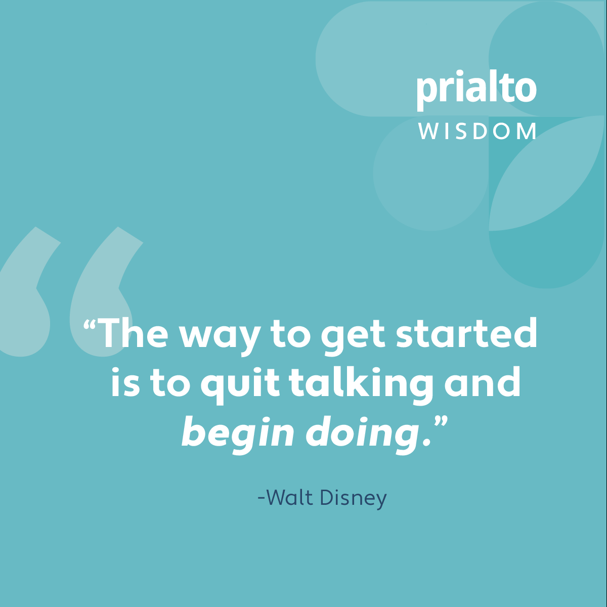 Prialto's tweet photo. Our inspiration for the new year: 

“The way to get started is to quit talking and begin doing.” – Walt Disney https://t.co/UtJeNZAUr9