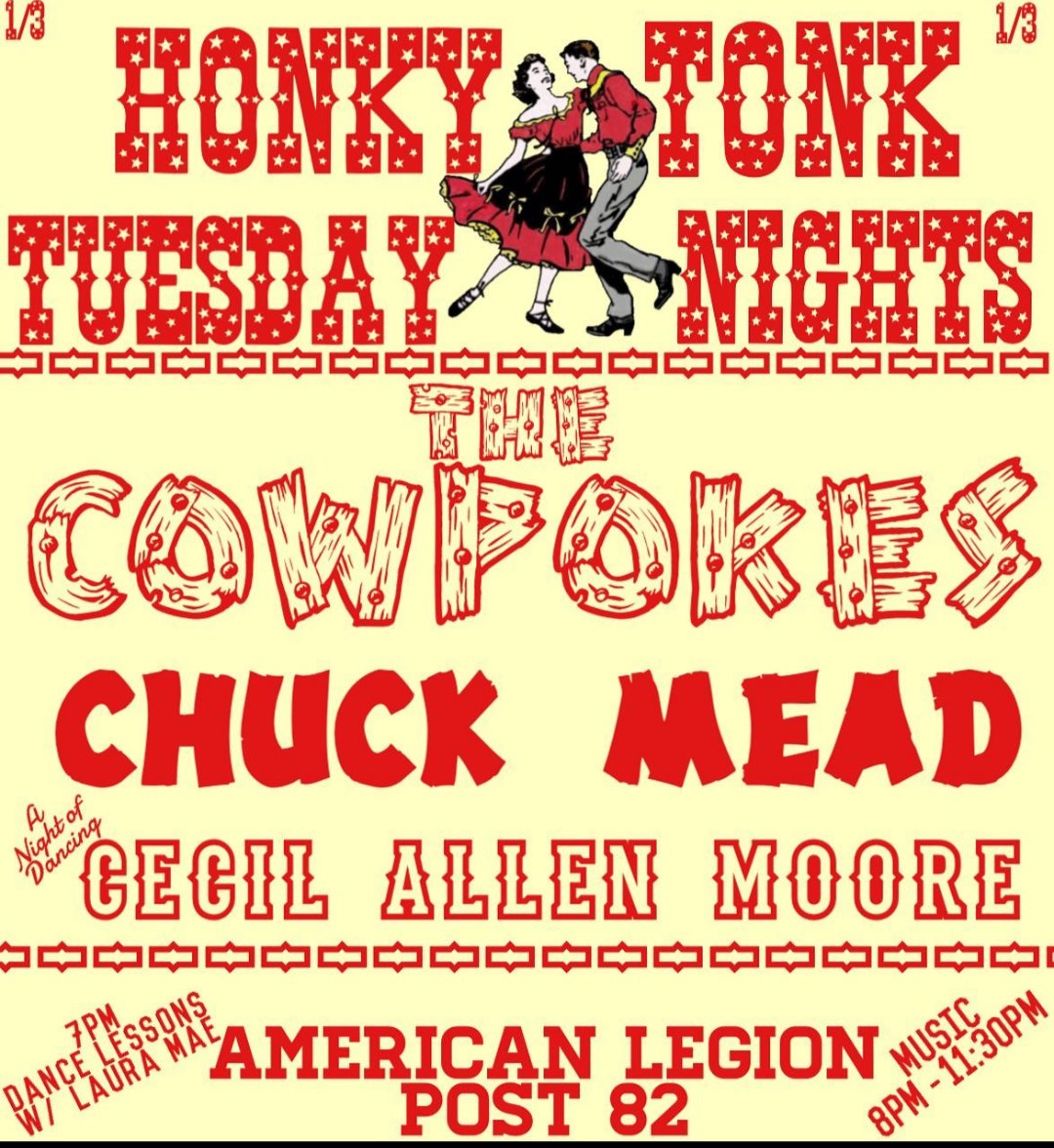 CECILALLENMOORE's tweet photo. Nashville this week for Honky Tonk Tuesday with The Cowpokes and the one and only Chuck Mead at the World Famous American Legion Post 82! 

#honkytonk #countrymusic #outlawcountry #Nashville #Tennessee #music #br549 #livemusic #country #songwriter #chuckmead #cecilallenmoore https://t.co/SzZyN6ByoO