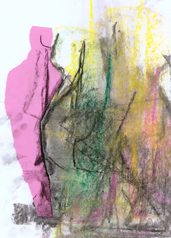 Collage is a fantastic way to express yourself. All sorts of materials can be used to create beautiful art - like this piece by Elizabeth. What materials would you use?