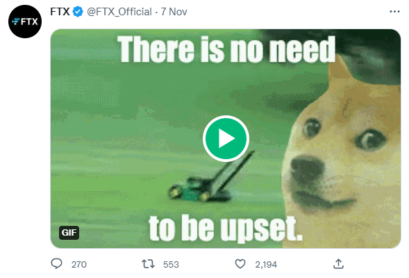 ByzGeneral's tweet photo. FTX says there’s no need to be upset while the bank run is happening. https://t.co/V8QHz40ZiL