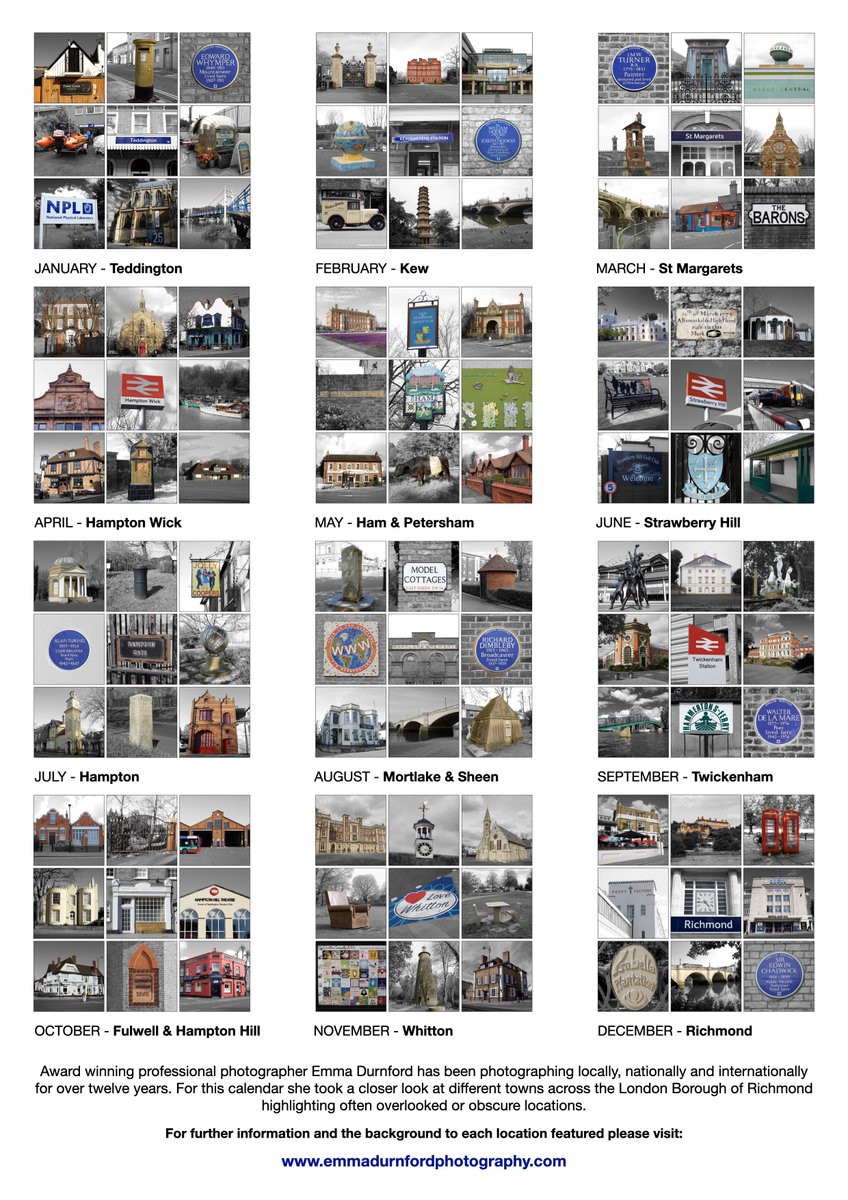 EmmaDPhotos's tweet image. Didn't get a #calendar for Christmas? Need a last minute gift? Don't worry. How about a limited edition A4 photographic calendar featuring 12 towns across the Borough of #Richmond including #Teddington, #Twickenham and many more. Visit my Etsy shop now... etsy.com/uk/listing/131…