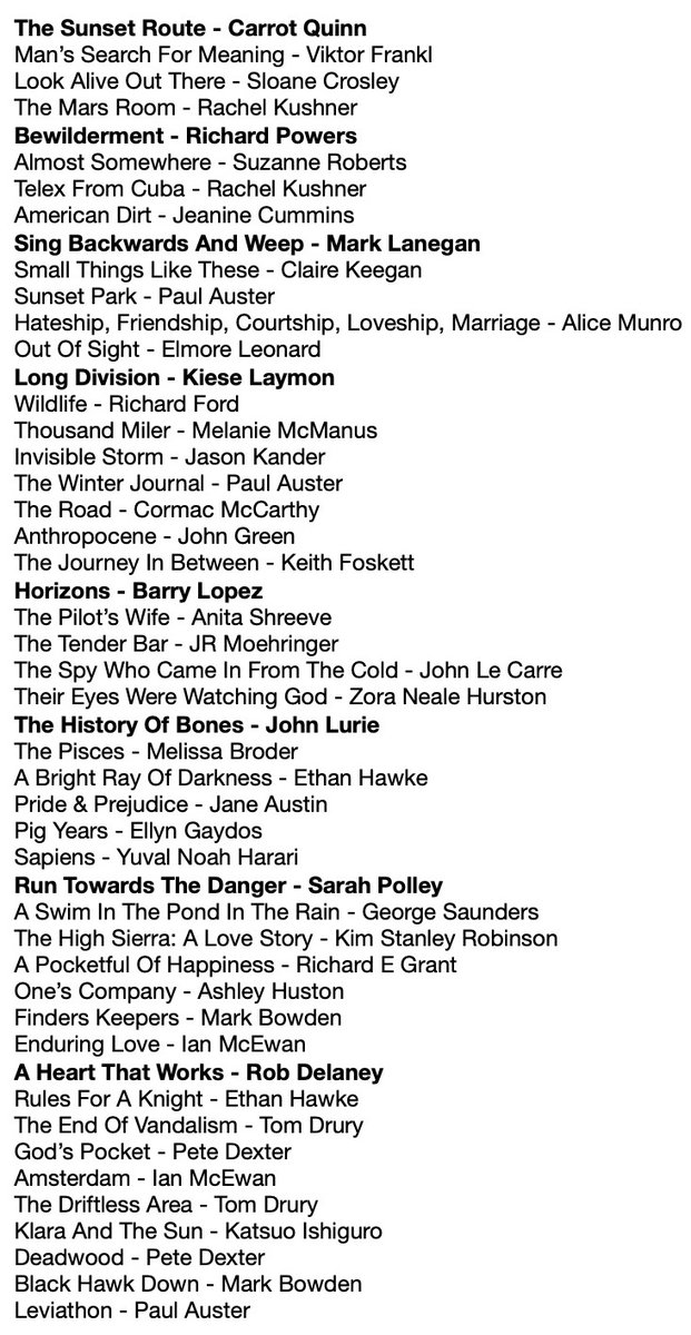 The books I read in 2022. Loved so many of these. The ones that really stayed with me (not necessarily my favorites) are in bold. Happy New Year, fellow book dorks.