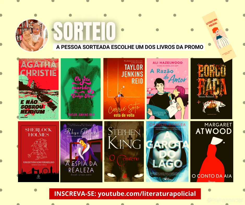 ⭐ SORTEIO ⭐ A pessoa sorteada escolhe um dos livros da #promodalitera.

REGRAS:
- Seguir <a href="/literapolicial/">Ana Paula Laux</a>
- Curtir e dar RT nesse tweet
- Morar no Brasil

✨ RESULTADO: domingo, 08/01 🍀
▶️Youtube youtube.com/literaturapoli…
 📸Insta instagram.com/literaturapoli…