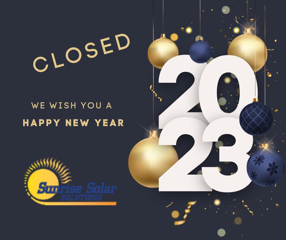 RMManasse's tweet photo. sunrisesolarllc: Sunrise will be closed today, January 2nd, 2023 in observance of the New Year! https://t.co/VXZEpJ7ts5