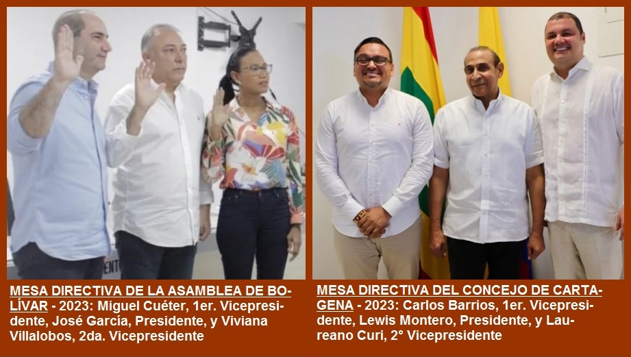 #Política 
La <a href="/AsambleadeBol/">ASAMBLEA DE BOLÍVAR</a> y el <a href="/ConcejoCTG/">Concejo de Cartagena</a>, así como todas las corporaciones públicas de los departamentos, distritos y municipios del país, estrenaron nuevas mesas directivas. Sepa quiénes son los nuevos dignatarios de las dos corporaciones locales👉👉 revistametro.co/2023/01/02/asa…