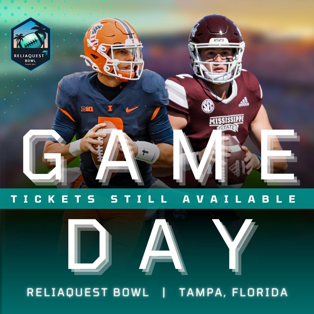 It's GAME DAY! 🏈👏 

Tickets are still available! Get yours NOW at the stadium! 🔈

You won't want to miss this game between <a href="/IlliniFootball/">Illinois Football</a> &amp; <a href="/HailStateFB/">Mississippi State Football</a>