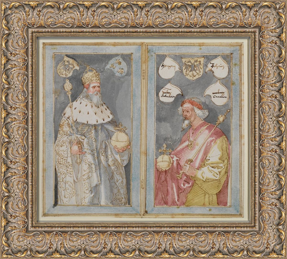 Holy Roman Emperors #Charlemagne and Sigismund, 1507 - 1510 circa by #AlbrechtDürer.