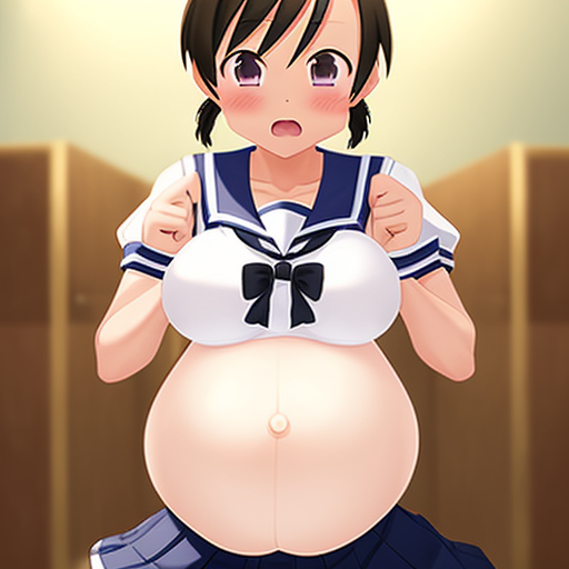 シンプルな断面図をたくさん描いて学習させたいところだがすぐには数がそろわないので去年描いたロリ巨乳ボテを学習させてみた 