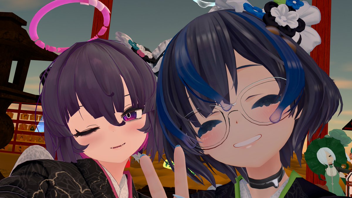 「VRの方の写真あげてなかった! 新年書き初めも後で今度する! 」|日良冬つき@3Dモデル「あまのよどみ」販売中！のイラスト