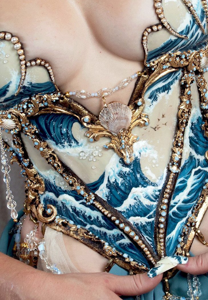 mermaid sea porcelain corset by joyce spakman