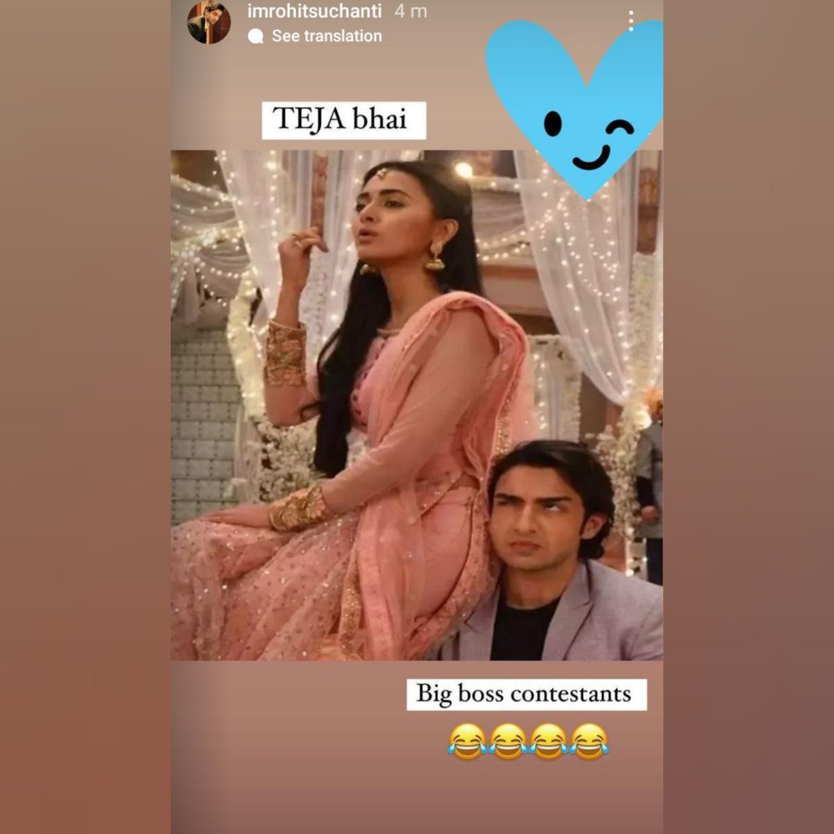 Tejasswifam_'s tweet photo. Last year,On this day (2 JAN 2022) #RohitSuchanti posted this story on instagram.๐๐
The way rohit supported teju during bb15 days.๐๐ป>>>>
My #TejHit heart!๐ซถ๐ป๐งฟ
#TejasswiPrakash #TejaTroops https://t.co/wDX9fvVuRn