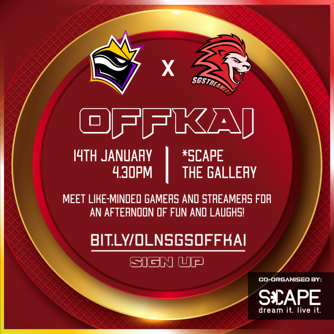 SGStreamers's tweet photo. Happy new year, cheers to 2023!

We are starting off with a new OFFKAI in collaboration with @OLNSG ! Come on down to find out more about OL as well as upcoming plans for the year. 
Sign up at https://t.co/GJo30DAAOw 
#SGStreamers #Singapore #OLN #SCAPESG https://t.co/7aw4HwkTuP
