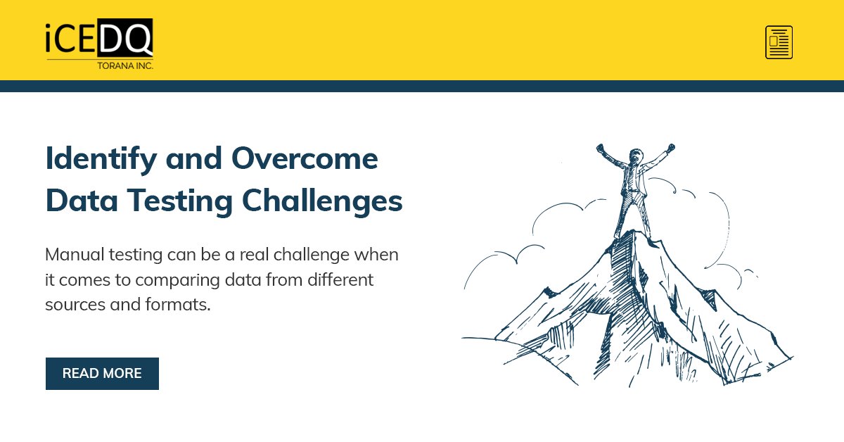iceDQ_Toranainc's tweet image. Data testing is extremely important but on top of that, it has its own set of unique challenges.
Read this article on how you can overcome your #DataTesting challenges.
Read Now: bit.ly/3X3khG1
#ETLTesting #BigDataTesting #DataMigrationTesting #iCEDQ