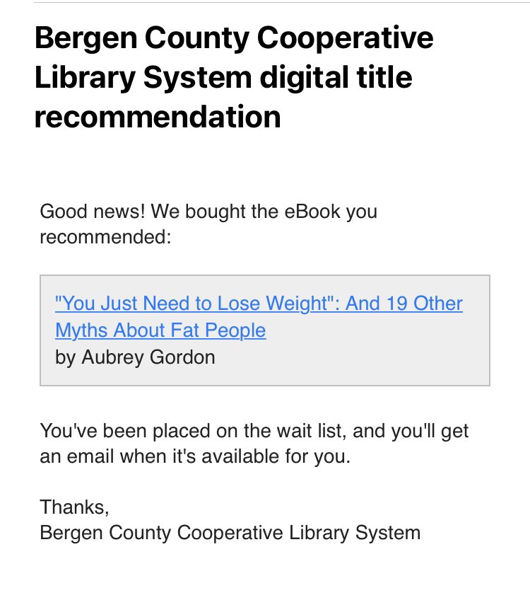 ilysteen's tweet photo. Is there anything better than the library buying a book you recommended? I can’t wait to read @yrfatfriend’s new book once it’s released https://t.co/IEOvajqWjy