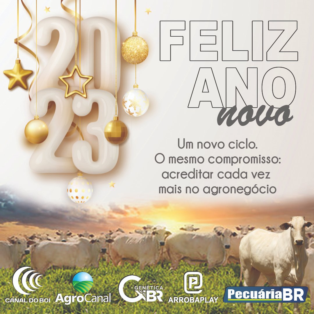 canaldoboi1's tweet image. 📅Iniciamos a primeira segunda-feira de 2023 desejando a você um ano próspero, regado de boas notícias e farto de motivos para celebrar. Juntos, vamos seguir acreditando no agronegócio!
#SBA #canaldoboi #agrocanal #geneticabr #arrobaplay #pecuariabr