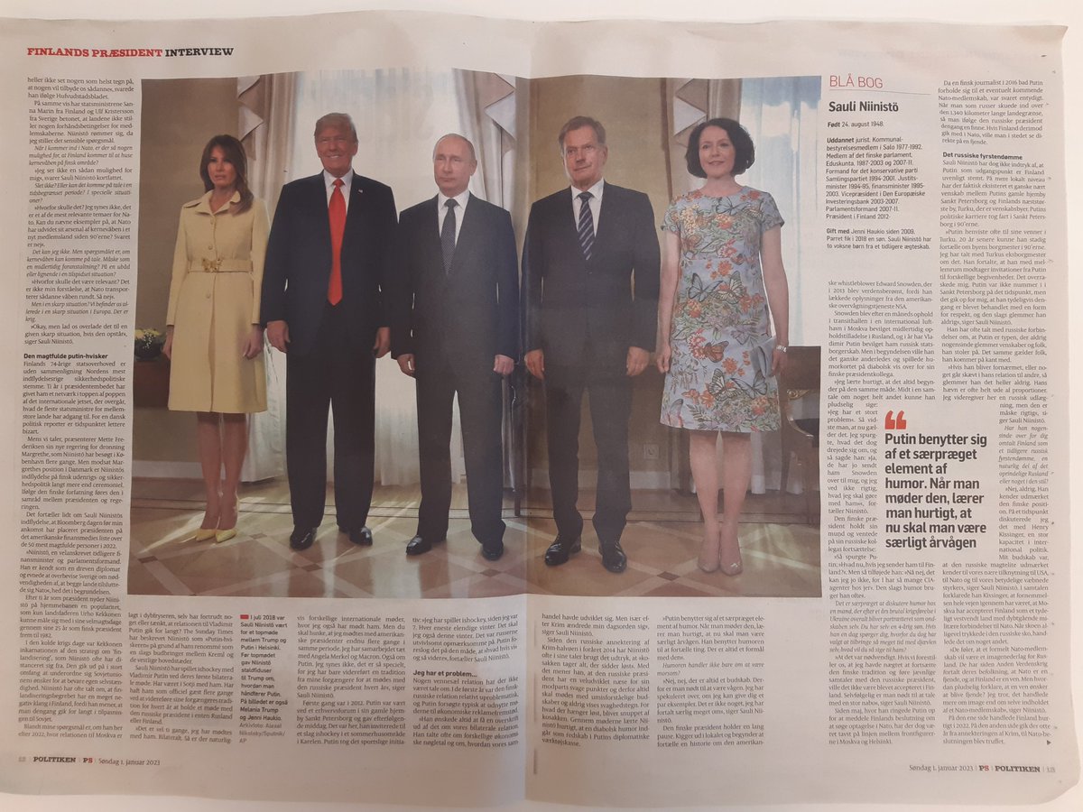HarriKamarainen's tweet photo. "What comes to the #SecurityPolicy in the #Nordics, #Finland's Head of State Sauli @niinisto has no doubt the most influential voice", writes @KKlarskov in the Danish daily @politiken on Jan 1st 2013.
@Ulkoministerio #dkpol #sikkerhedspolitik #ulpo #turpo 
#FinlandNato #Ukraine https://t.co/d5YM8HLFIq