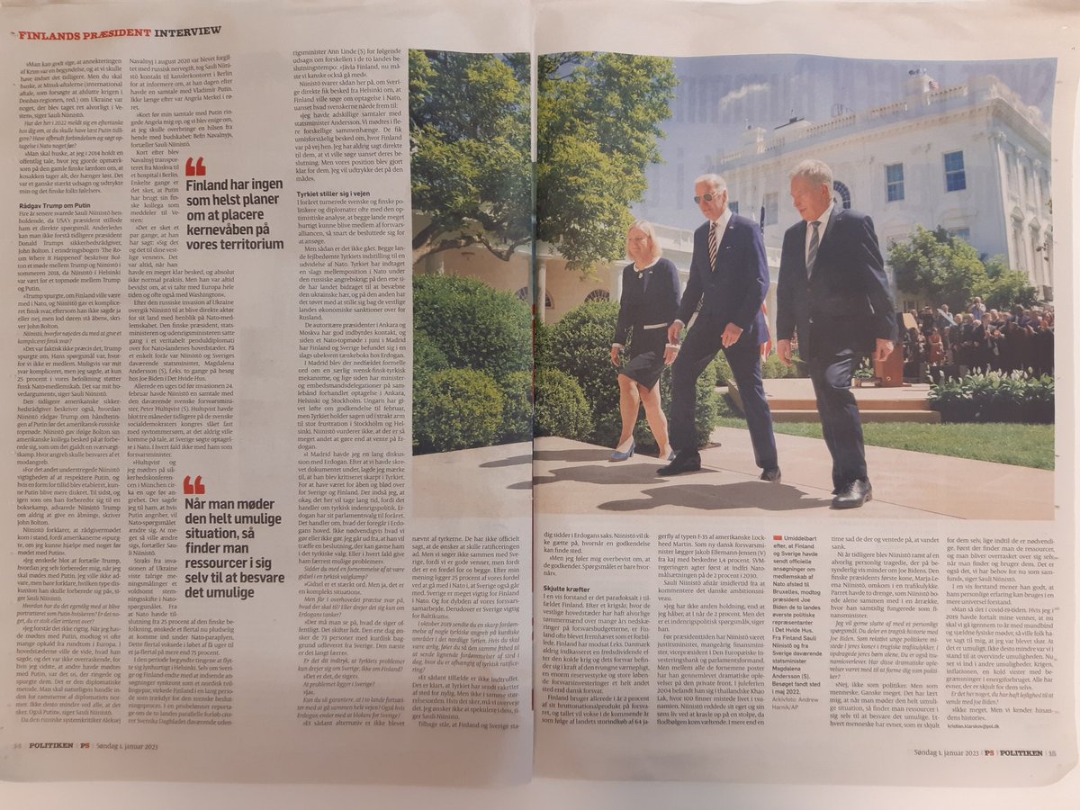 "What comes to the #SecurityPolicy in the #Nordics, #Finland's Head of State Sauli <a href="/niinisto/">Sauli Niinistö</a> has no doubt the most influential voice", writes <a href="/KKlarskov/">Kristian Klarskov</a> in the Danish daily <a href="/politiken/">Politiken</a> on Jan 1st 2013.
<a href="/Ulkoministerio/">MFA Finland 🇫🇮</a> #dkpol #sikkerhedspolitik #ulpo #turpo 
#FinlandNato #Ukraine