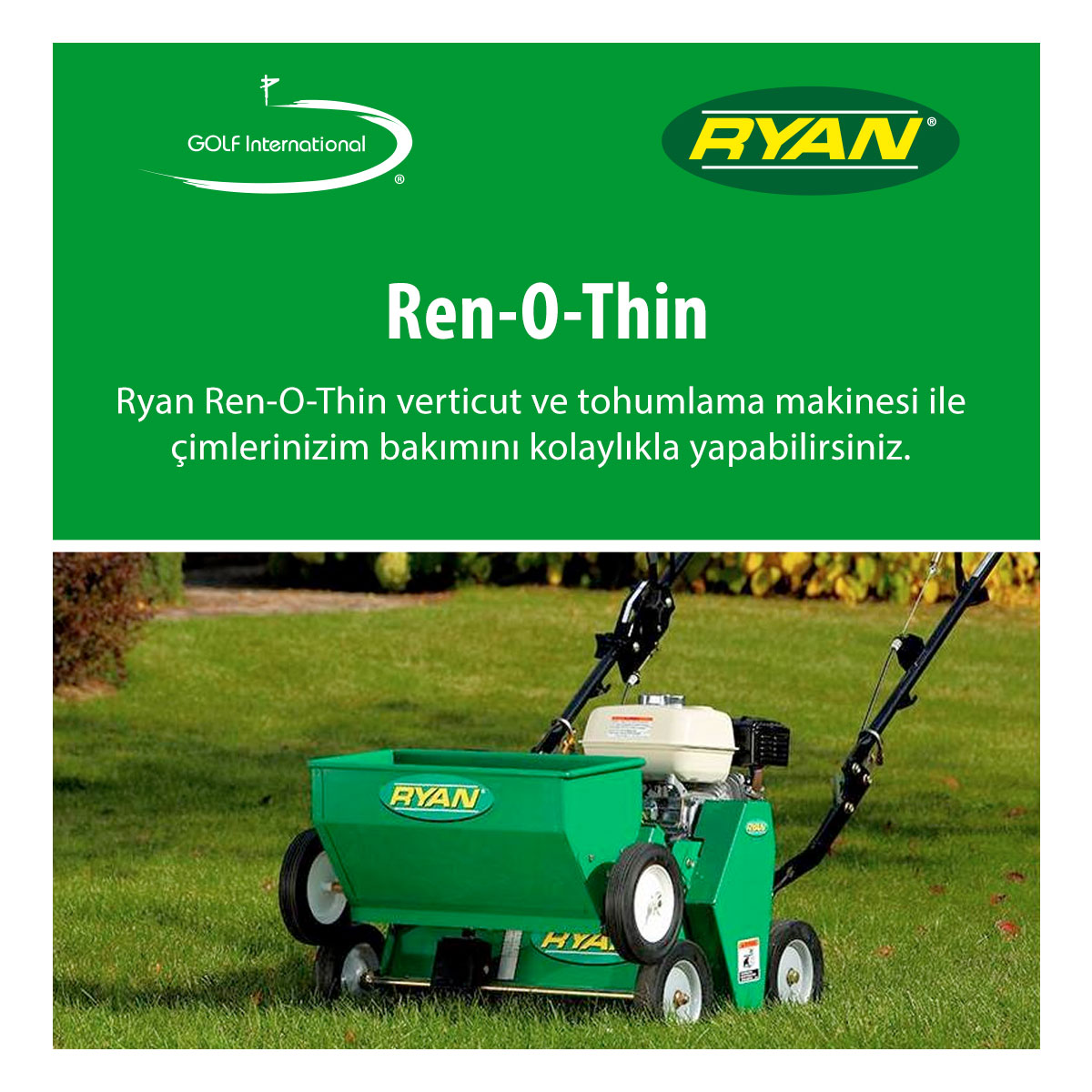 #Ryan Ren-O-Thin verticut ve tohumlama makinesi ile çimlerinizim bakımını kolaylıkla yapabilirsiniz. 
#Golf #GolfInternational #RyanTurf #Verticut #Seeding #Aeration #Turfcare #Greenkeeper #lawncare #winter #winterkills #diy #remedies #RenOThin @RyanTurf
