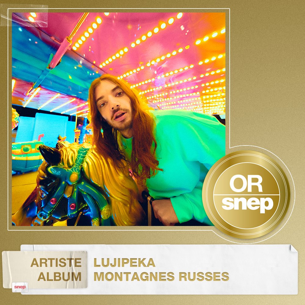 snep's tweet photo. L'album « Montagnes Russes » de Lujipeka est certifié Or ! 📀

50 000 équivalents ventes 📈

Bravo ! 👏 https://t.co/FeSlttEO05
