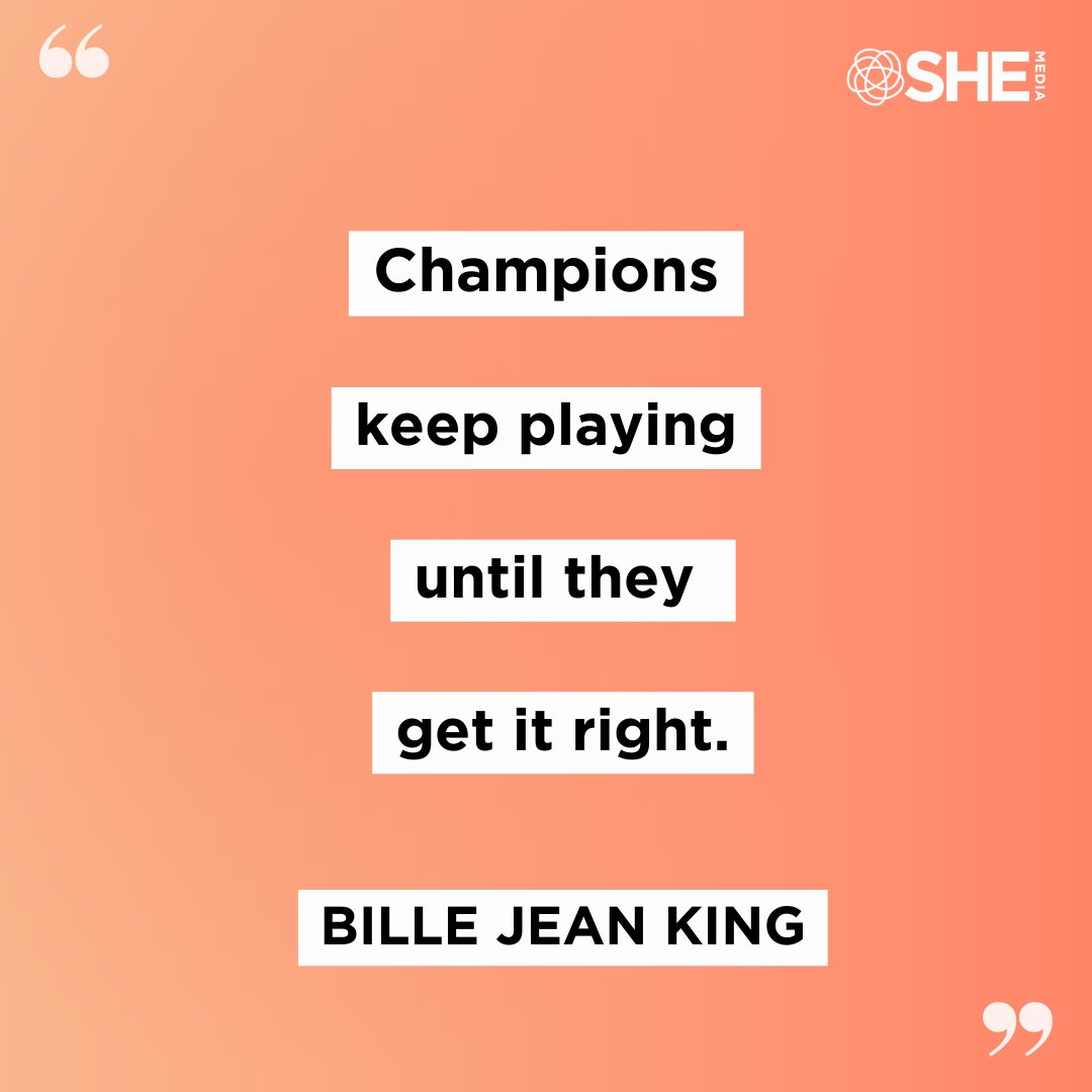 SheKnowsMedia's tweet photo. Starting off 2023 with some motivation from the tennis legend @BillieJeanKing.
Keep going for your goals. ✨ #perseveranceiskey
#Mondaymotivation #billiejeanking https://t.co/Y5qsKbuzpr