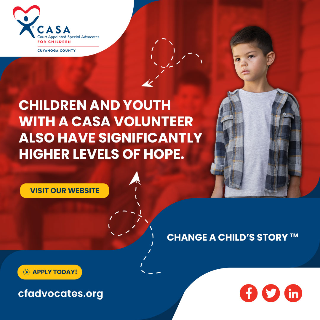 CASA volunteers serve in the best interest of the child, making a life-changing difference for those who have experienced abuse or neglect, most of whom are in foster care. #becomeacasavolunteer #casaofcuyahogacounty #cfacc #greatercleveland #clevelandohio #nonprofit