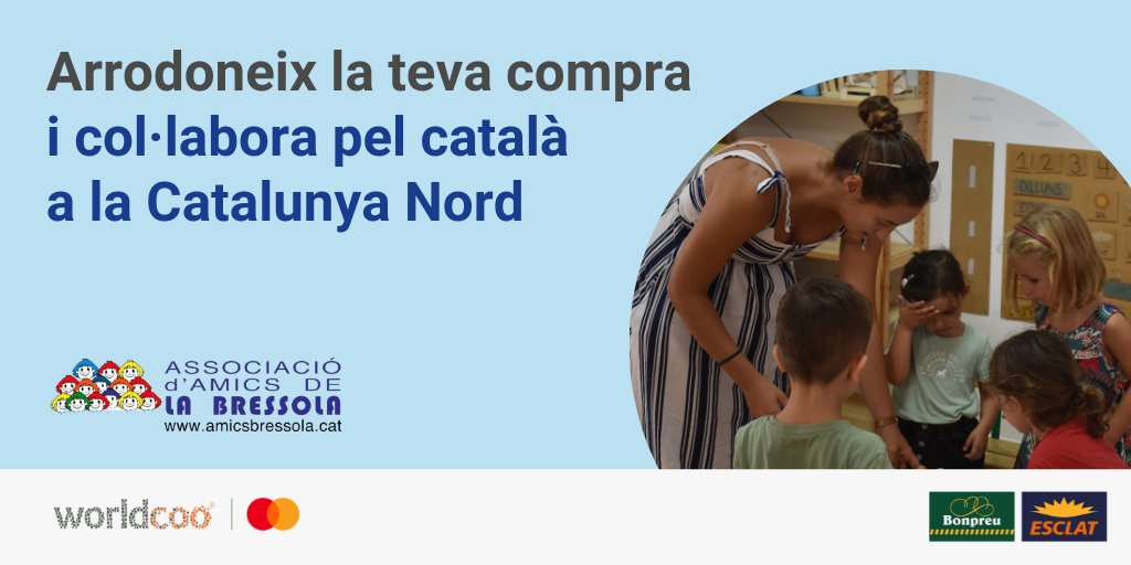 Aquest gener, arrodoneix la teva compra i col·labora amb <a href="/amicsbressola/">Amics de la Bressola</a>, per recuperar la llengua i la identitat catalanes a la Catalunya Nord, així com possibilitat que el català sigui la llengua vehicular dels 15 als 18 anys.

👉🏻bit.ly/3WXCnJh

#BonpreuEsclat <a href="/worldcoo/">Worldcoo</a>