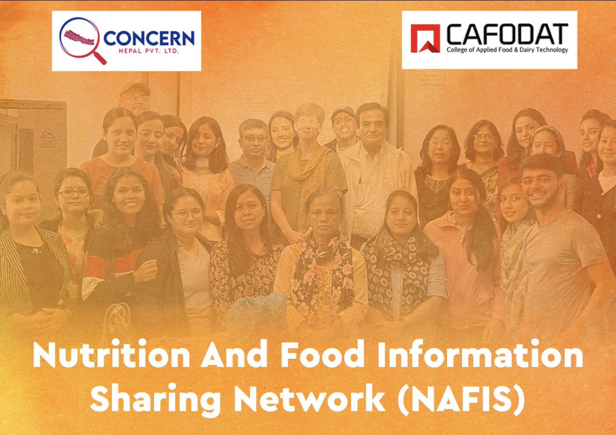 concern_nepal's tweet photo. Nutrition And Food Information Sharing-Network (NAFIS-Network) 
A monthly program organized by Concern Nepal and CAFODAT College #concernnepal #NAFIS #research #project https://t.co/Bxe1YBFShw