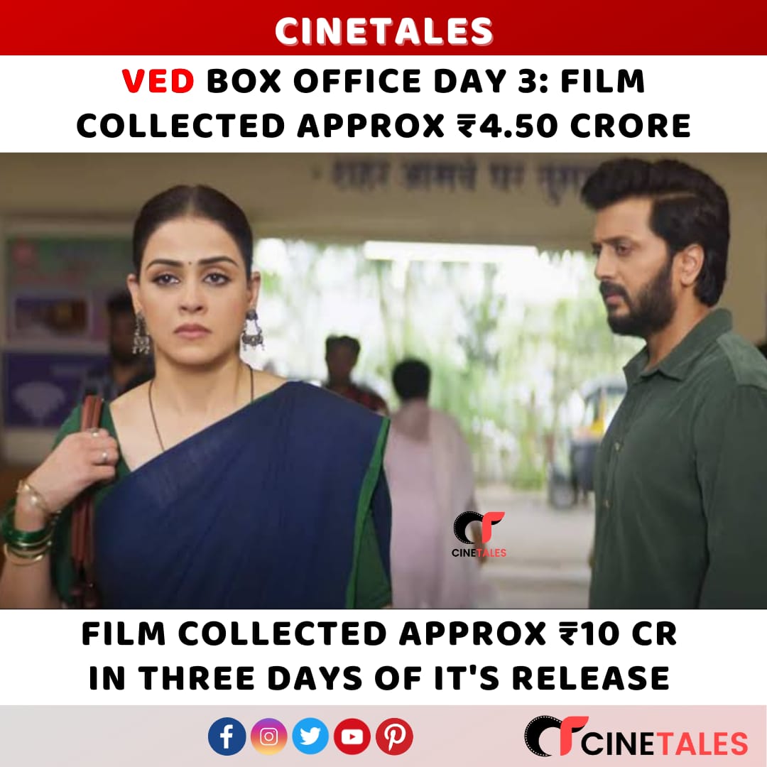 praneetsamaiya's tweet photo. Ved is rocking at box office 🔥
Despite being a regional film, the collections are amazing... 👏
Kudos to my friends @Riteishd & @geneliad 😇💕
#Ved #Ved30Dec #RiteishDeshmukh #Genelia #GeneliaDsouza https://t.co/YlRvDaasY8