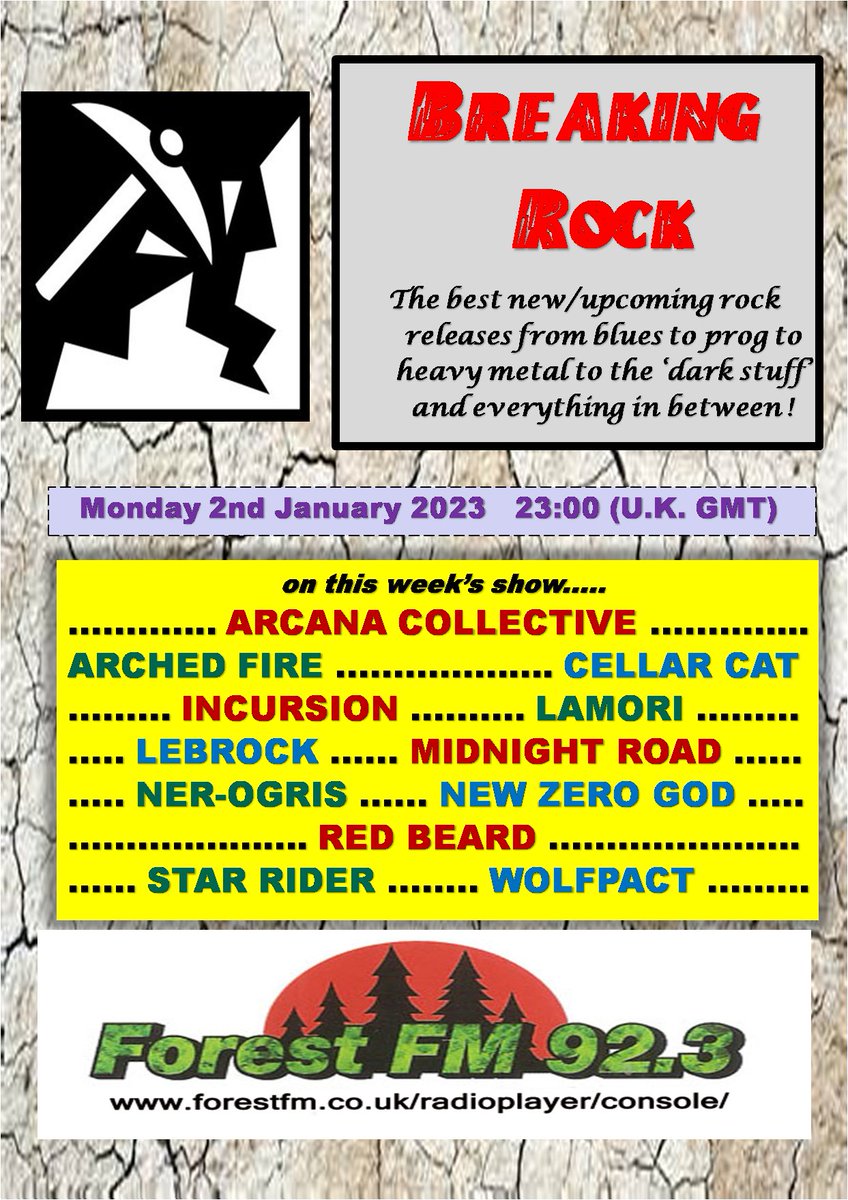 pjbreakingrock's tweet photo. Just announced! @pjbreakingrock #radioshow @ForestFM #BankHolidayMonday  today 23:00 (UK) stream https://t.co/sjudUu08yu feat. @Midnight_Road #ArcanaCollective #ArchedFire #CellarCat #Incursion #Lamori #LeBrock #ner_ogris #NewZeroGod #RedBeard #StarRider #Wolfpact https://t.co/96dshh3ll3