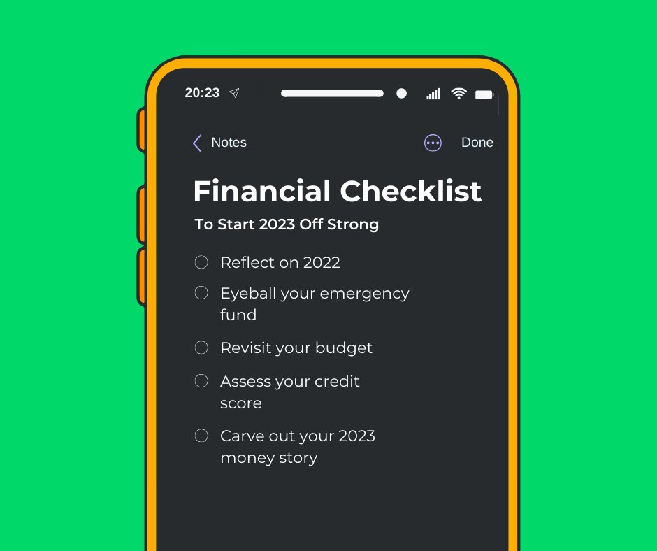 SelfCreditApp's tweet photo. Are your finances ready for the new year? 👀
#2023 #newyear #financialchecklist https://t.co/RVzv0yS12b