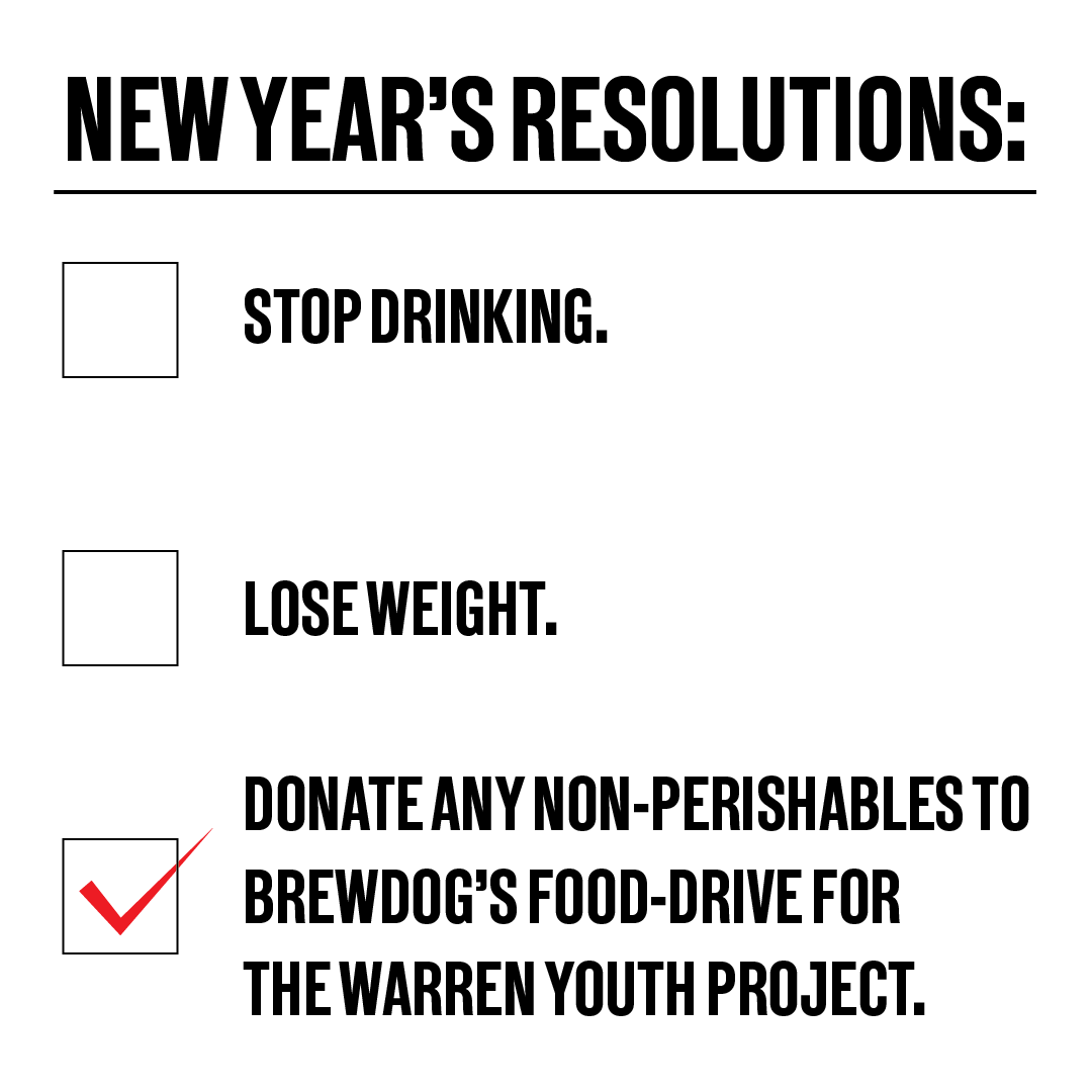 Brewdogbarhull's tweet photo. Check off your resolutions by donating your non-perishables to our on-site Food-Drive. Open to drop-offs during our regular opening hours, working with @thewarrenyp 🍞
#Donate #BrewDogHull #NewYearNewMe #FoodDrive https://t.co/hSuk0wLepK