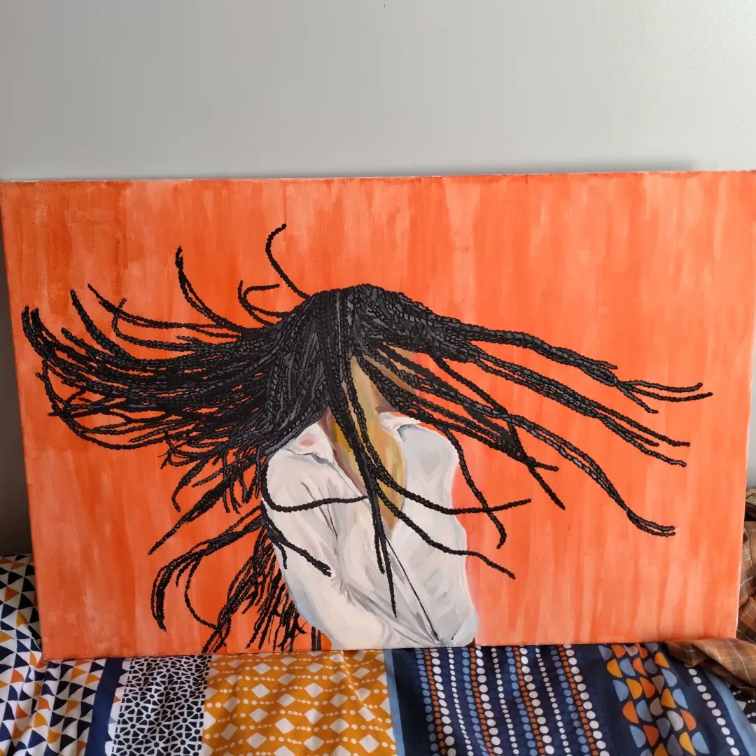 Gabriella123env's tweet photo. 'Braids'.from 2022. A hard year but I made some of my favorite work's from it as well. #painting #oilpainting https://t.co/mZaff3nKgp