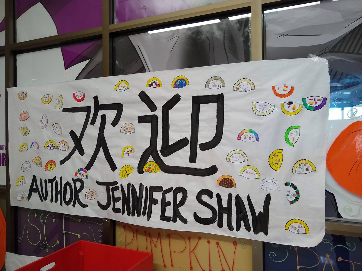 shawjennifer's tweet photo. I had a wonderful visit with Sycamore Creek Elementary in Pickerington last month! It was such a fun day, such a great staff! And one kid at the end ran up and hugged me and said, "I tried dumplings. I didn't like them, but I like you!" which I found hysterical. Thanks again! https://t.co/9S9OiDsg0s