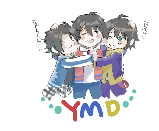 今日一日の絵チャ。朝は山田兄弟。夜はと1 
