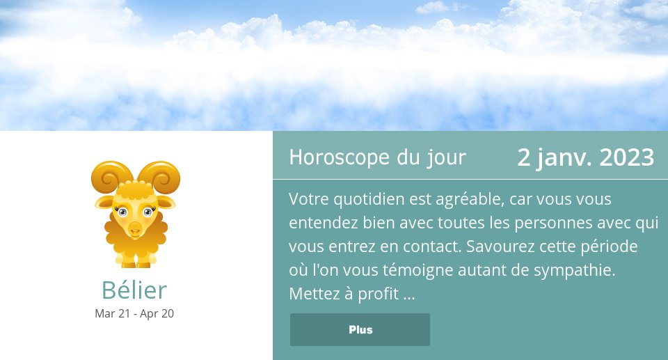 Horoscope Bélier on Twitter "2 janv. 2023 Horoscope du jour => Voir