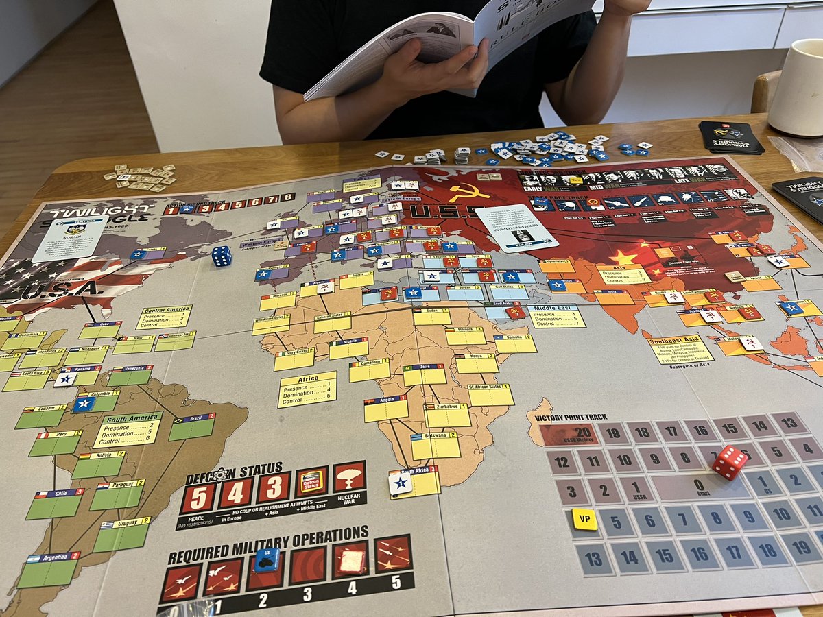 Played a 6hrs board game and lost just by a bit. Ticked off one 2023 new year resolution on 2nd day of the year 😎 #TwilightStruggle