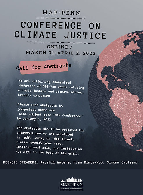 Jwallis1's tweet photo. Call for abstracts on climate justice! This *online* conference will take place March 31-April 2, 2023 (~few hrs/day), and will feature keynotes by Krushil Watene @kwatene, Kian Mintz-Woo, &amp; Simona Capisani @SimoMila. Come present your work! More details: https://t.co/7MgAQ3ALze https://t.co/2kzLPBqNiK