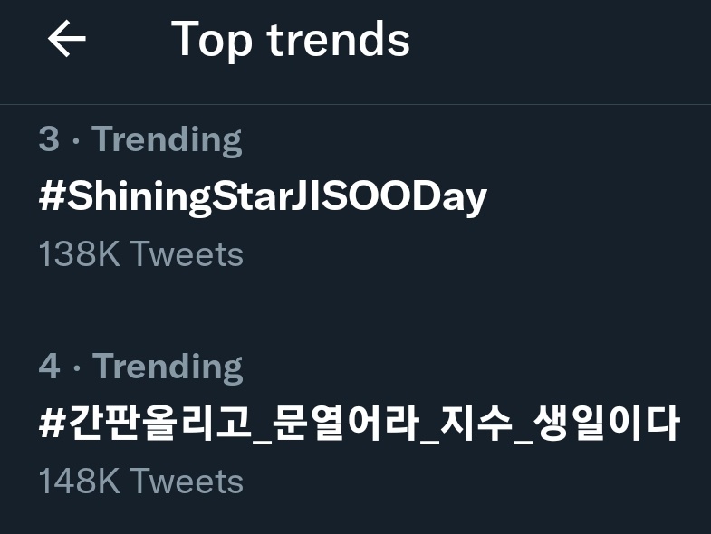 JISOOID_UNION's tweet photo. Trending nomor 3 dan 4 di Indonesia, let's go Indonesian Sooyas and Blinks! Where are you?

Please reply with:
HAPPY BIRTHDAY JISOO
#ShiningStarJISOODay
#간판올리고_문열어라_지수_생일이다 https://t.co/AydosFHqe0