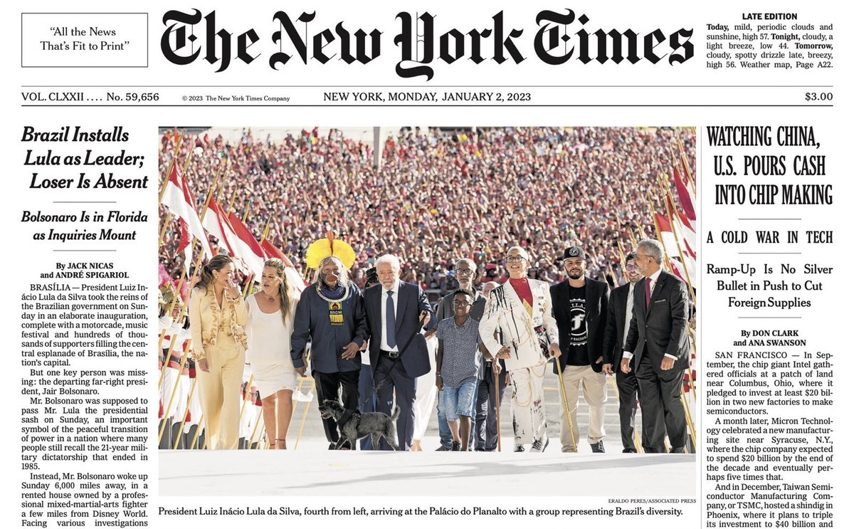 ahannaolive's tweet photo. Cada um com seu tamanho 

Capa do NY Times em 02/01 de 2023 

x 

02/01 de 2019 https://t.co/Y0IMZFx1Yh