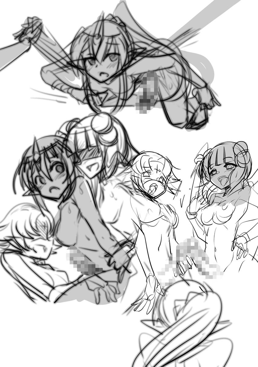 ギブアップした描きかけのボツ絵を供養のためアップします。全3頁予定だったけれども半分程度しか描けなかった💧 …今は身体を治すことを考えよう。 