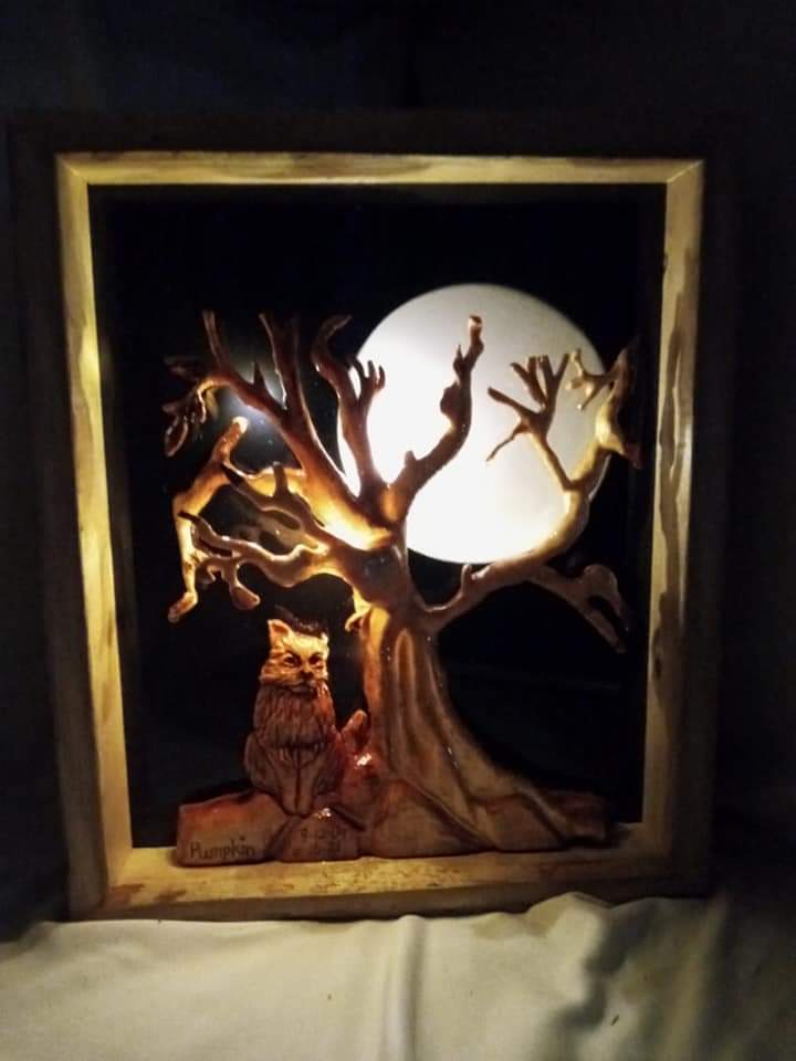 KLCARVINGS's tweet photo. In Memory of Punkin
Shadow Box Wood Carvings
#klcarvings #woodcarver #handmade #woodcarvings  #customorder #memorybox #pets #memories #CatsOfTwitter #catsofinstagram #shadowboxes #personalize #ordernow #dremel https://t.co/RaJbl9Tfjc